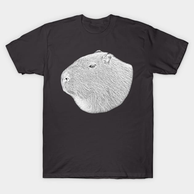 Capybara line drawing conversion T-Shirt by dalyndigaital2@gmail.com